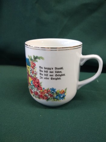 Häferl/Tasse mit Almspruch "Du herzig's..."