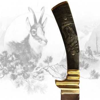 Jagdmesser mit Gamsschnitzerei
