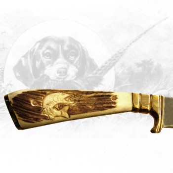 Jagdmesser mit Fischermotiven
