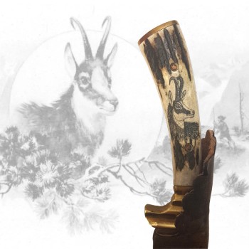 Jagdmesser mit Gamshauptgravur