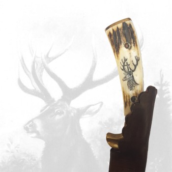 Jagdmesser mit Hirschhauptgravur