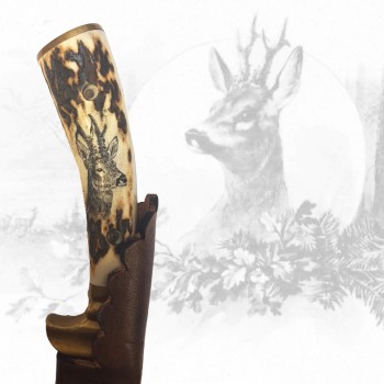 Jagdmesser mit Rehbockhauptgravur