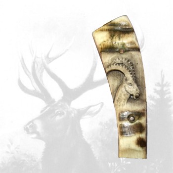 Jagdmesser mit Steinbockschnitzerei