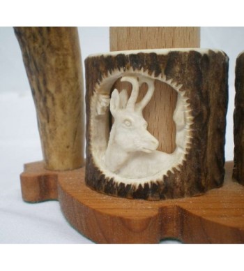 HIRSCHHORNSCHNITZEREI GEWÜRZGARNITUR 1