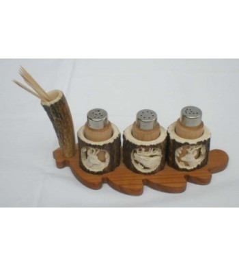 HIRSCHHORNSCHNITZEREI GEWÜRZGARNITUR 1