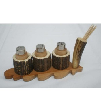 HIRSCHHORNSCHNITZEREI GEWÜRZGARNITUR 1