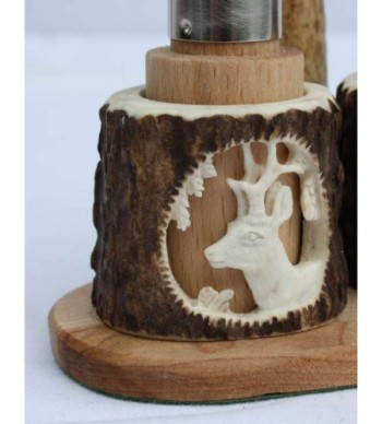 HIRSCHHORNSCHNITZEREI GEWÜRZGARNITUR 4