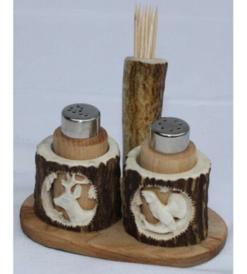 HIRSCHHORNSCHNITZEREI GEWÜRZGARNITUR 4