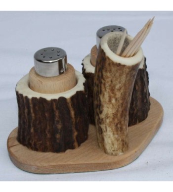 HIRSCHHORNSCHNITZEREI GEWÜRZGARNITUR 4