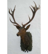 hand carved deer head