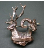 HUTANSTECKER HIRSCH MIT MUFFLON