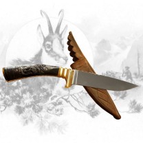 Jagdmesser mit Gamsschnitzerei