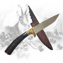 Jagdesser mit Gamsschnitzerei