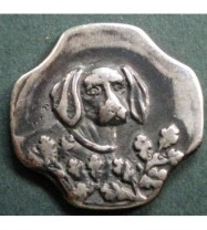 SILBERKNOPF MIT JAGDHUND