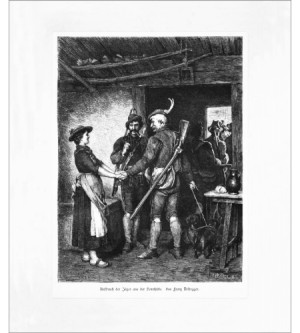 Aufbruch der Jäger aus der Sennhütte