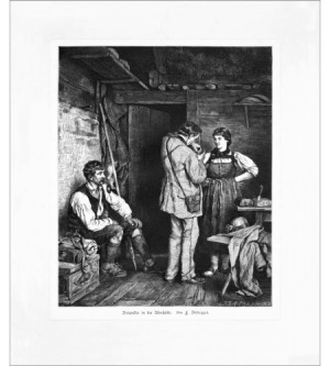 Botaniker in der Almhütte