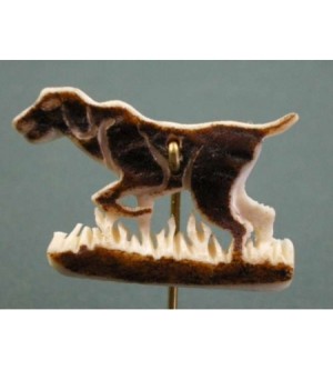 hat pin - hound made out of buckhorn