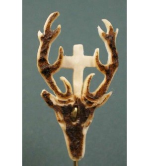 ANSTECKNADEL AUS HIRSCHHORN HUBERTUSHIRSCH
