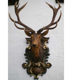 carved deer head