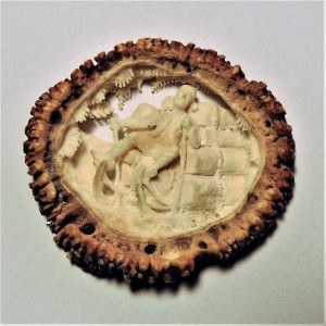 Hirschrose Motiv Holzknecht mit Schhlitten