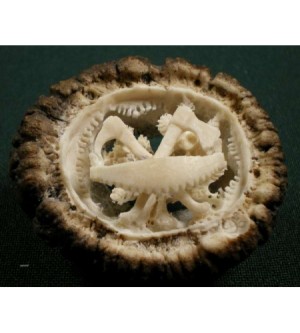 Geschnitzte Hirschrose Holzknecht Waldarbeiter