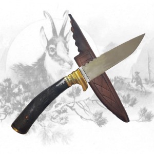 Jagdesser mit Gamsschnitzerei