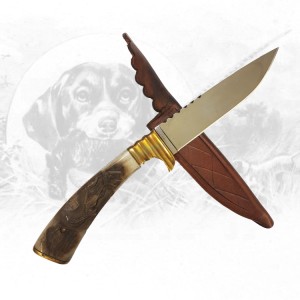 Jagdmesser mit Steinbockschnitzerei