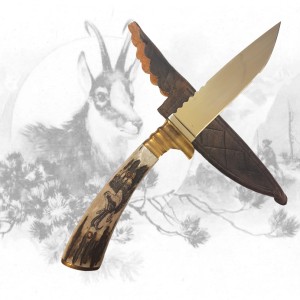 Jagdmesser mit Gamshauptgravur