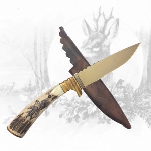 Jagdmesser mit Rehbockhauptgravur