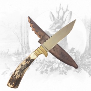 Jagdmesser mit Rehbockhauptgravur