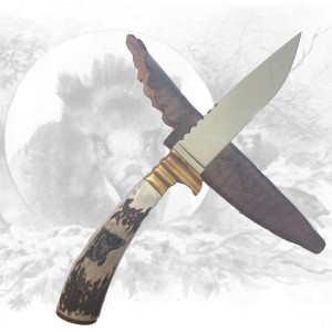 Jagdmesser mit Wildschweinhauptgravur