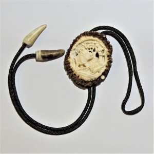 Jägerkrawatte Motiv Wildschwein mit Hund