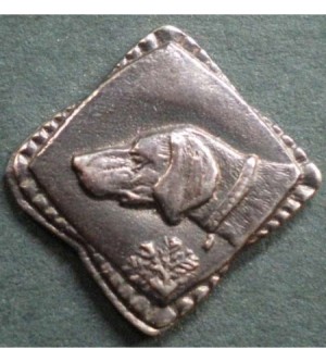 SILBERKNOPF MIT JAGDHUND