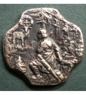 SILBERKNOPF MIT HEILIGER HUBERTUS