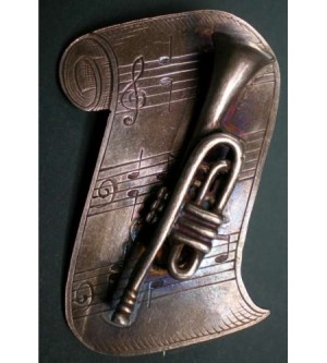 ANSTECKNADEL TROMPETE NOTENBLATT