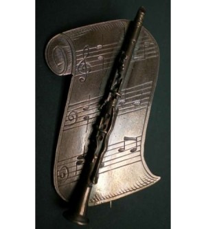 ANSTECKNADEL KLARINETTE NOTENBLATT