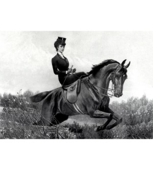 Elisabeth zu Pferd bei der Jagd