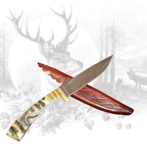 Jagdmesser mit Steinbockschnitzerei