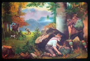 Tischset Untersetzer Wilderer "Gefährliche Lage"