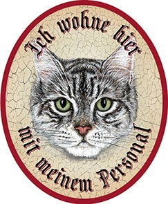 Katze Tiger schwarz weiss +