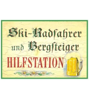 Ski-Radfahrer und Bergsteiger Hilfstation