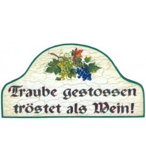 Traube gestossen troestet als Wein
