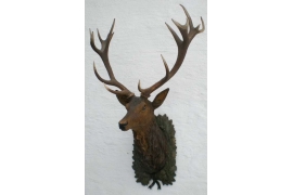 hand carved deer head