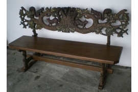 carved hunting bench