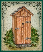 Holz WC grün +