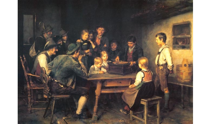 Gruppe mit Grammophon
