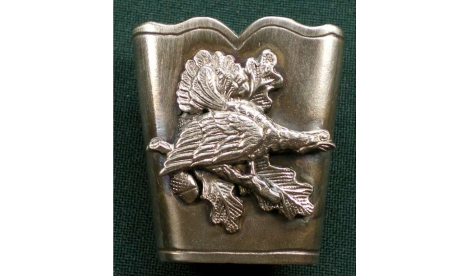 silver cover for black cock feather