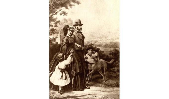 Die Kaiserliche Familie im Park