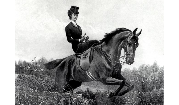 Elisabeth zu Pferd bei der Jagd