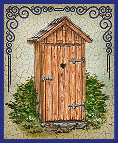Holz WC blau +